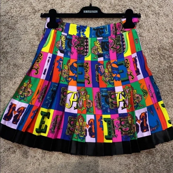 Multi Colored Versace pleated skirt size 38 (small) - Picture 1 of 3